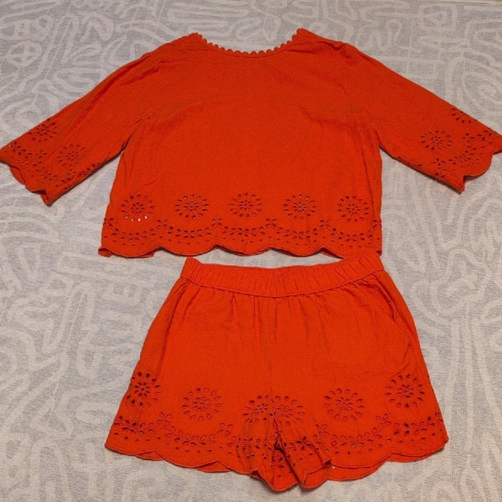 LOFT Red Top And Short Set